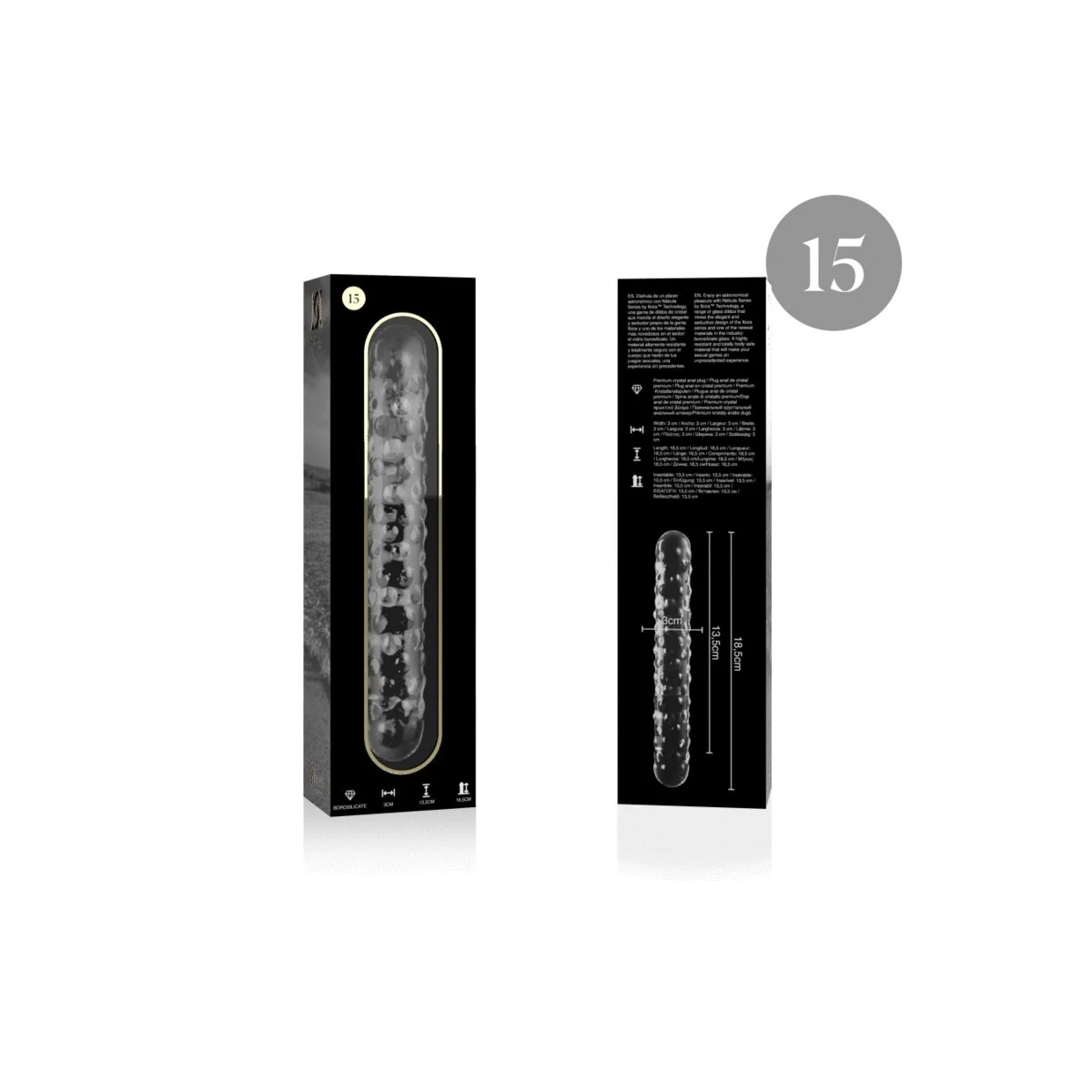 Modell 15 Dildo Borosilikatglas Klar 18.5 cm -O- 3 cm von Nebula Series By Ibiza kaufen | Fesselliebe