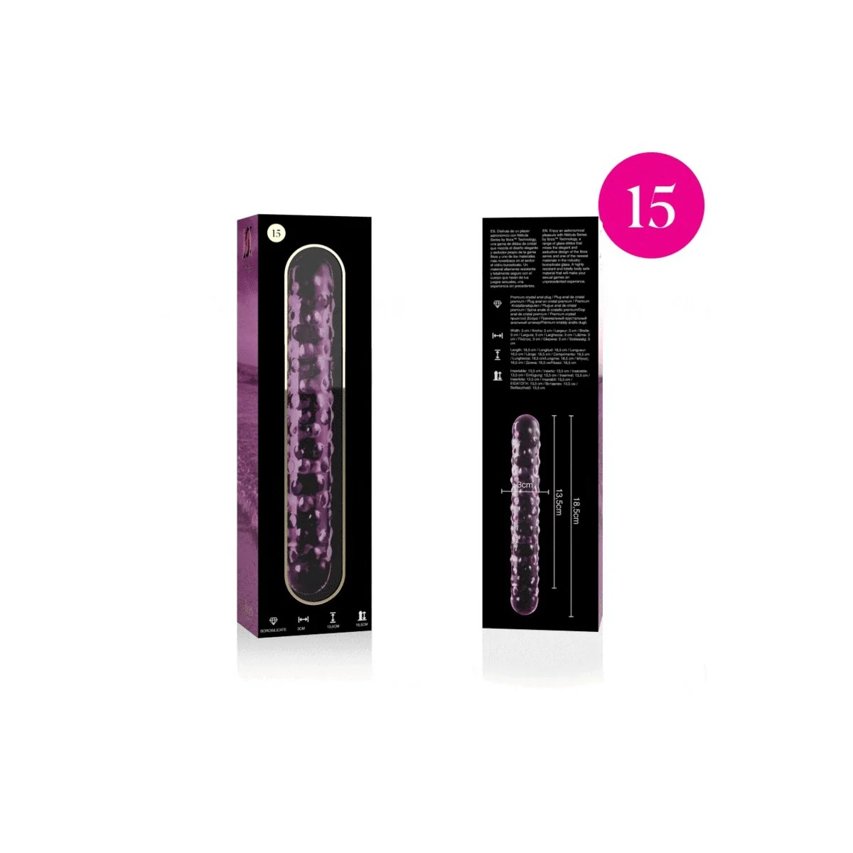 Modell 15 Dildo Borosilikatglas Rosa 18.5 cm -O- 3 cm von Nebula Series By Ibiza kaufen | Fesselliebe