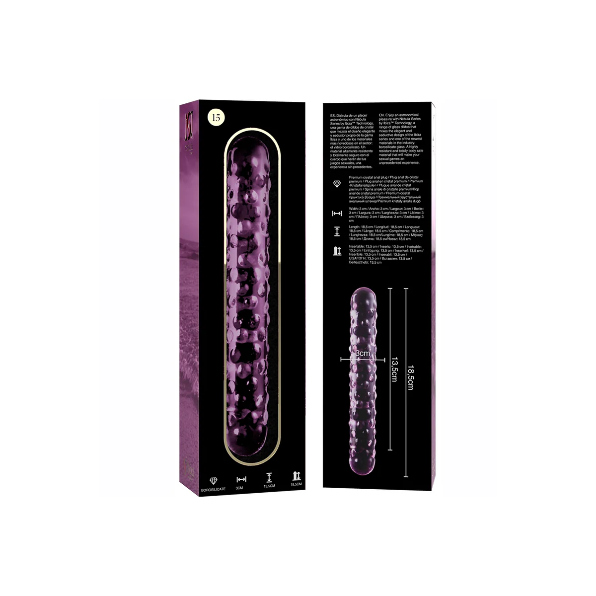 Modell 15 Dildo Borosilikatglas Rosa 18.5 cm -O- 3 cm von Nebula Series By Ibiza kaufen | Fesselliebe