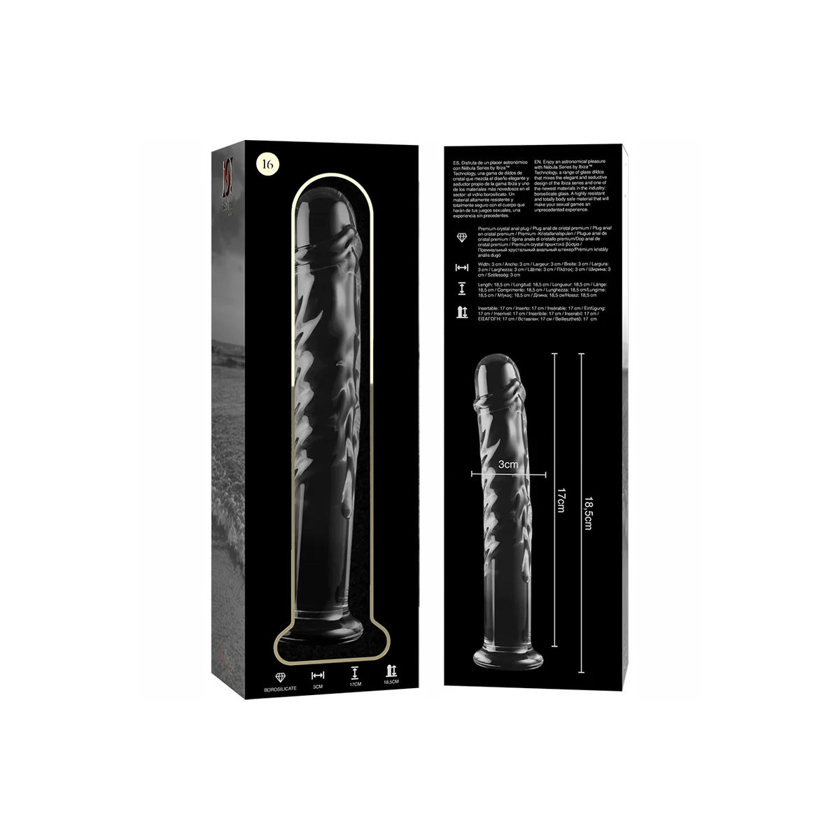 Modell 16 Dildo Borosilikatglas Klar 18.5 cm -O- 3 cm von Nebula Series By Ibiza kaufen | Fesselliebe