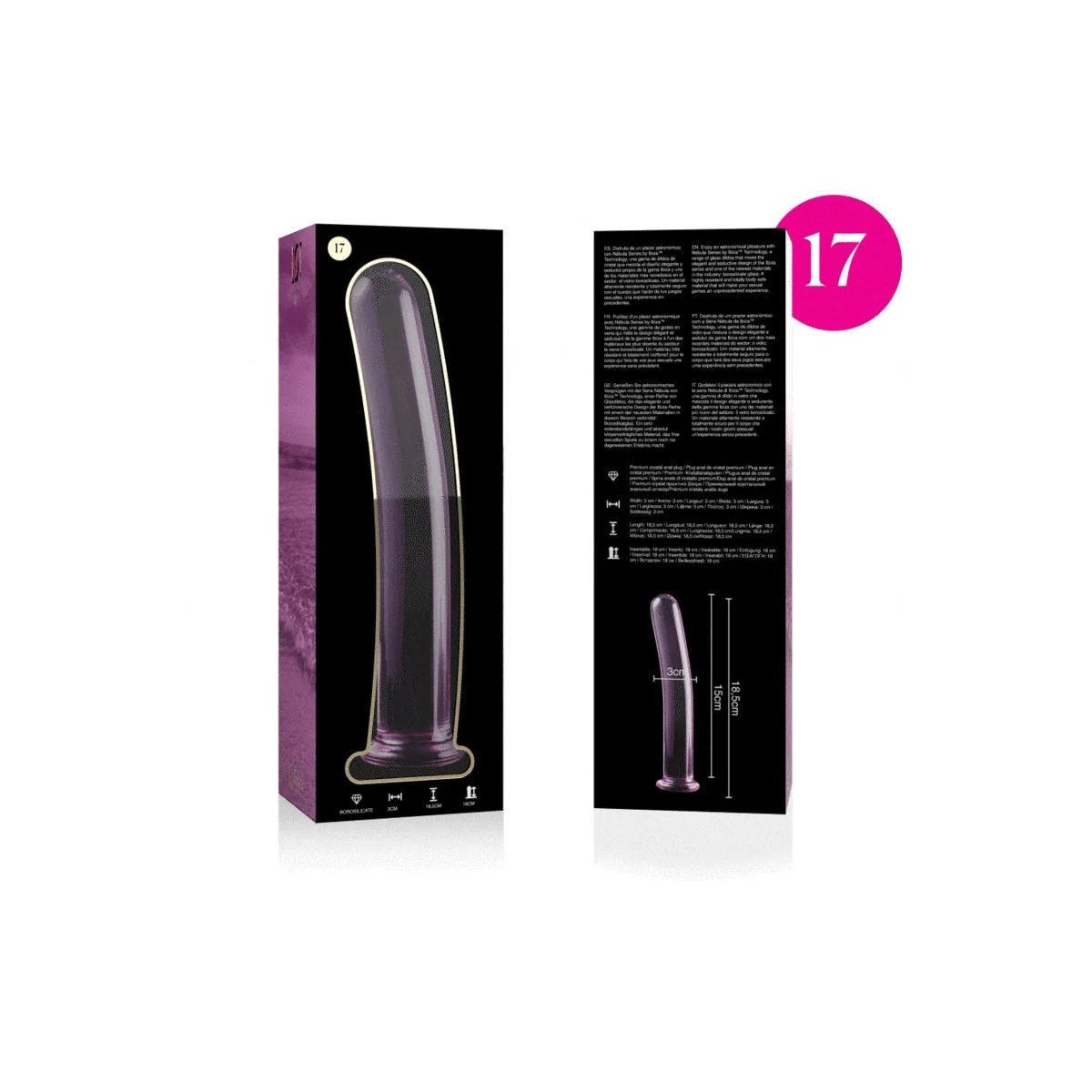 Modell 17 Dildo Borosilikatglas Rosa 18.5 cm -O- 3 cm von Nebula Series By Ibiza kaufen | Fesselliebe