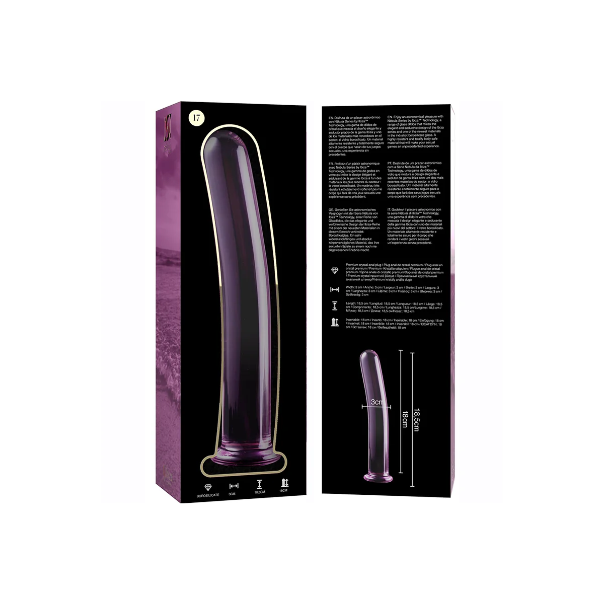 Modell 17 Dildo Borosilikatglas Rosa 18.5 cm -O- 3 cm von Nebula Series By Ibiza kaufen | Fesselliebe
