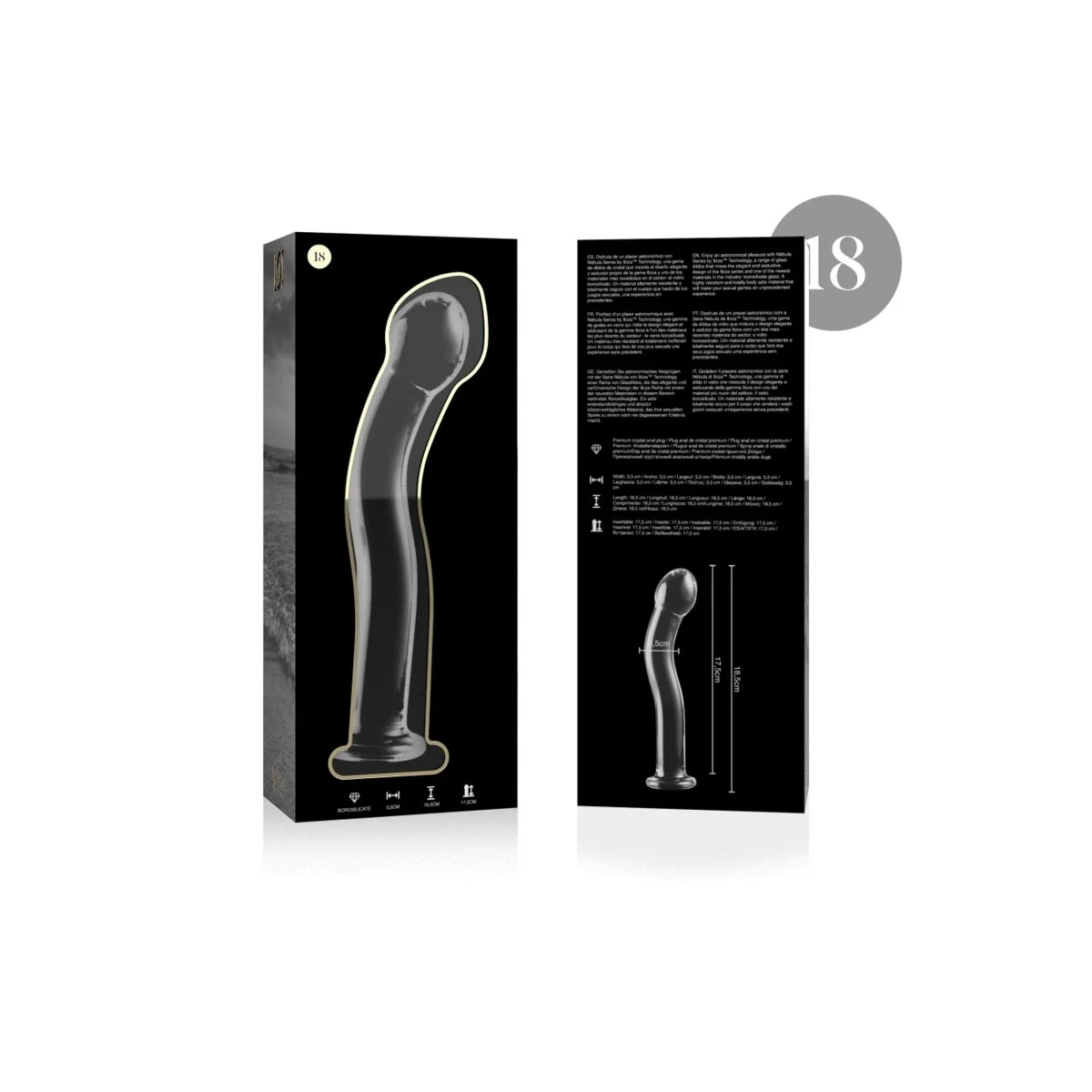 Modell 18 Dildo Borosilikatglas Klar 18.5 cm -O- 3.5 cm von Nebula Series By Ibiza kaufen | Fesselliebe