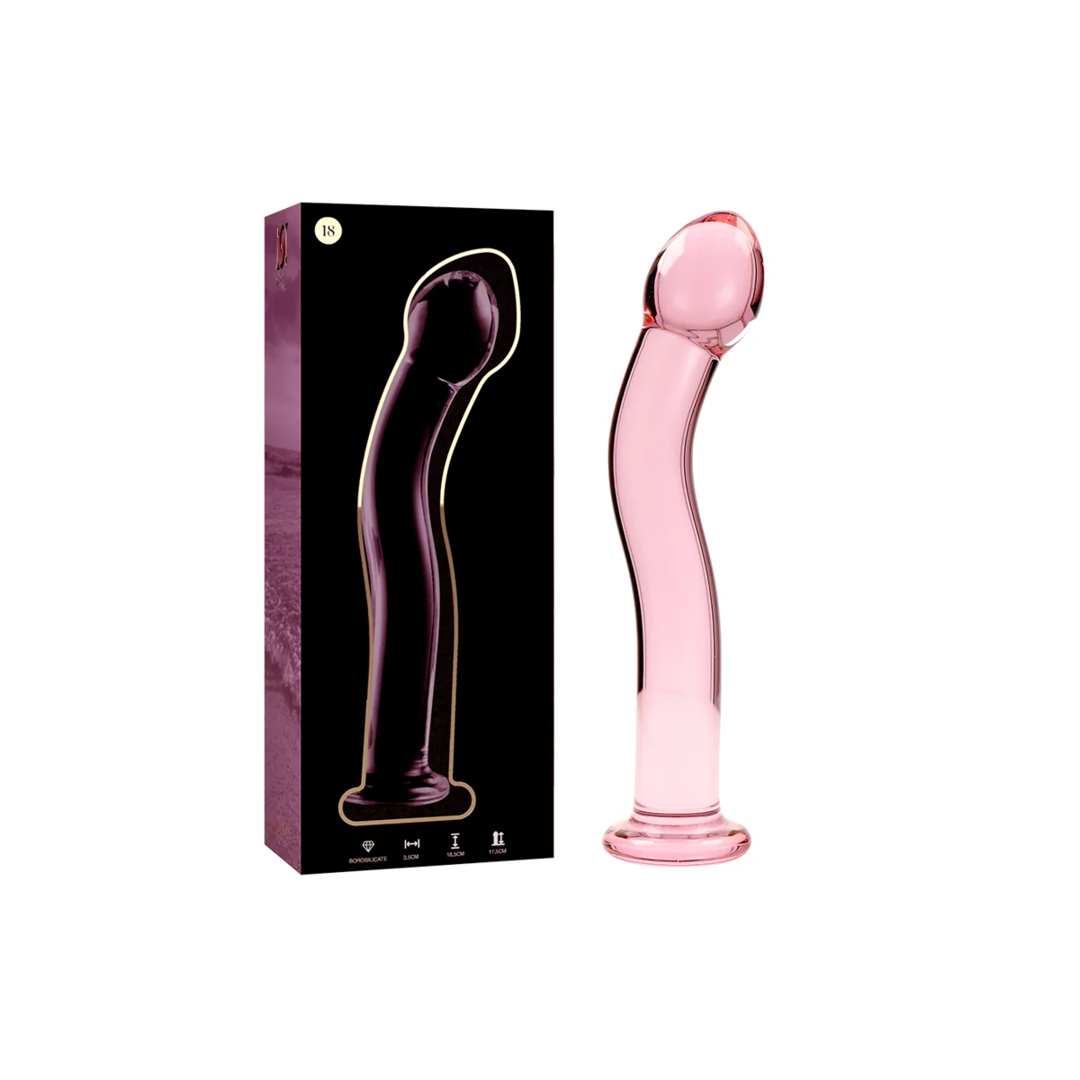Modell 18 Dildo Borosilikatglas Rosa 18.5 cm -O- 3.5 cm von Nebula Series By Ibiza kaufen | Fesselliebe