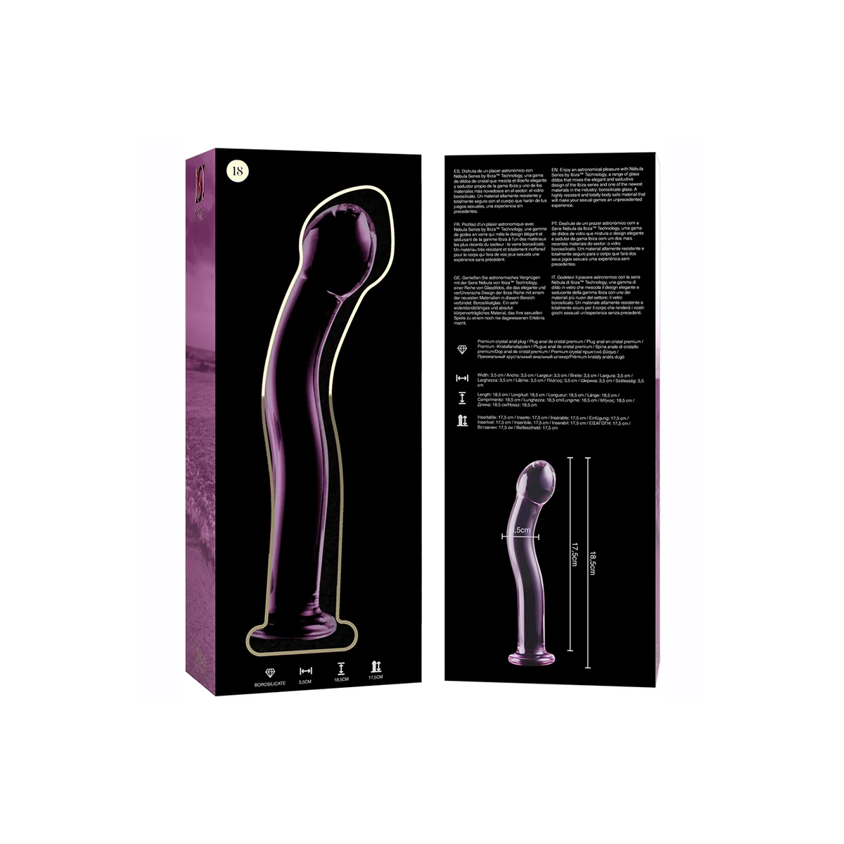 Modell 18 Dildo Borosilikatglas Rosa 18.5 cm -O- 3.5 cm von Nebula Series By Ibiza kaufen | Fesselliebe