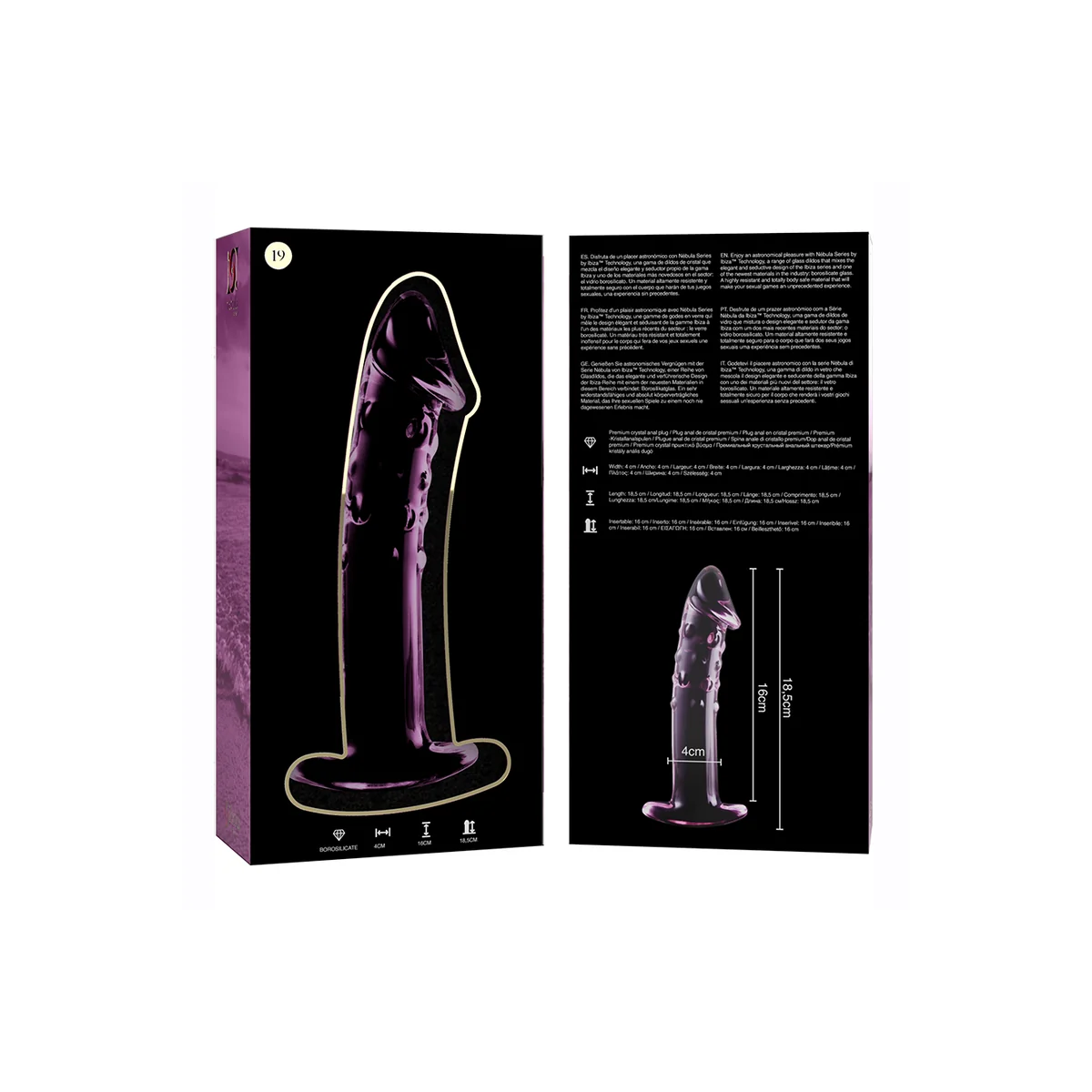 Modell 19 Dildo Borosilikatglas Rosa 18.5 cm -O- 4 cm von Nebula Series By Ibiza kaufen | Fesselliebe