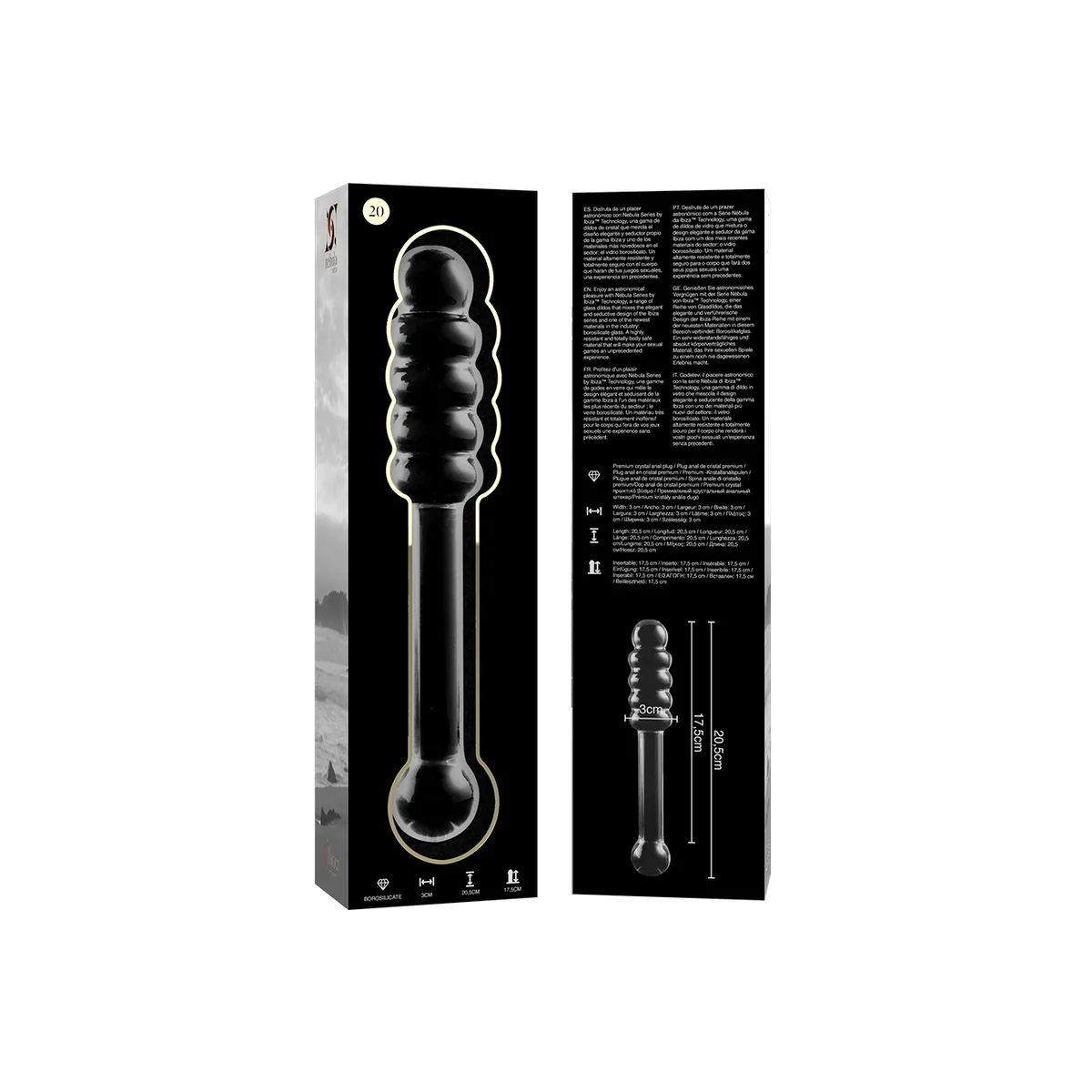 Modell 20 Dildo Borosilikatglas Klar 20.5 cm -O- 3 cm von Nebula Series By Ibiza kaufen | Fesselliebe