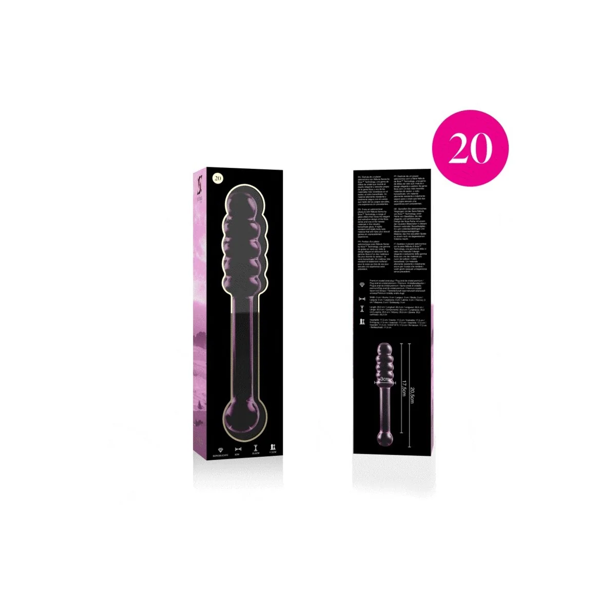 Modell 20 Dildo Borosilikatglas Rosa 20.5 cm -O- 3 cm von Nebula Series By Ibiza kaufen | Fesselliebe