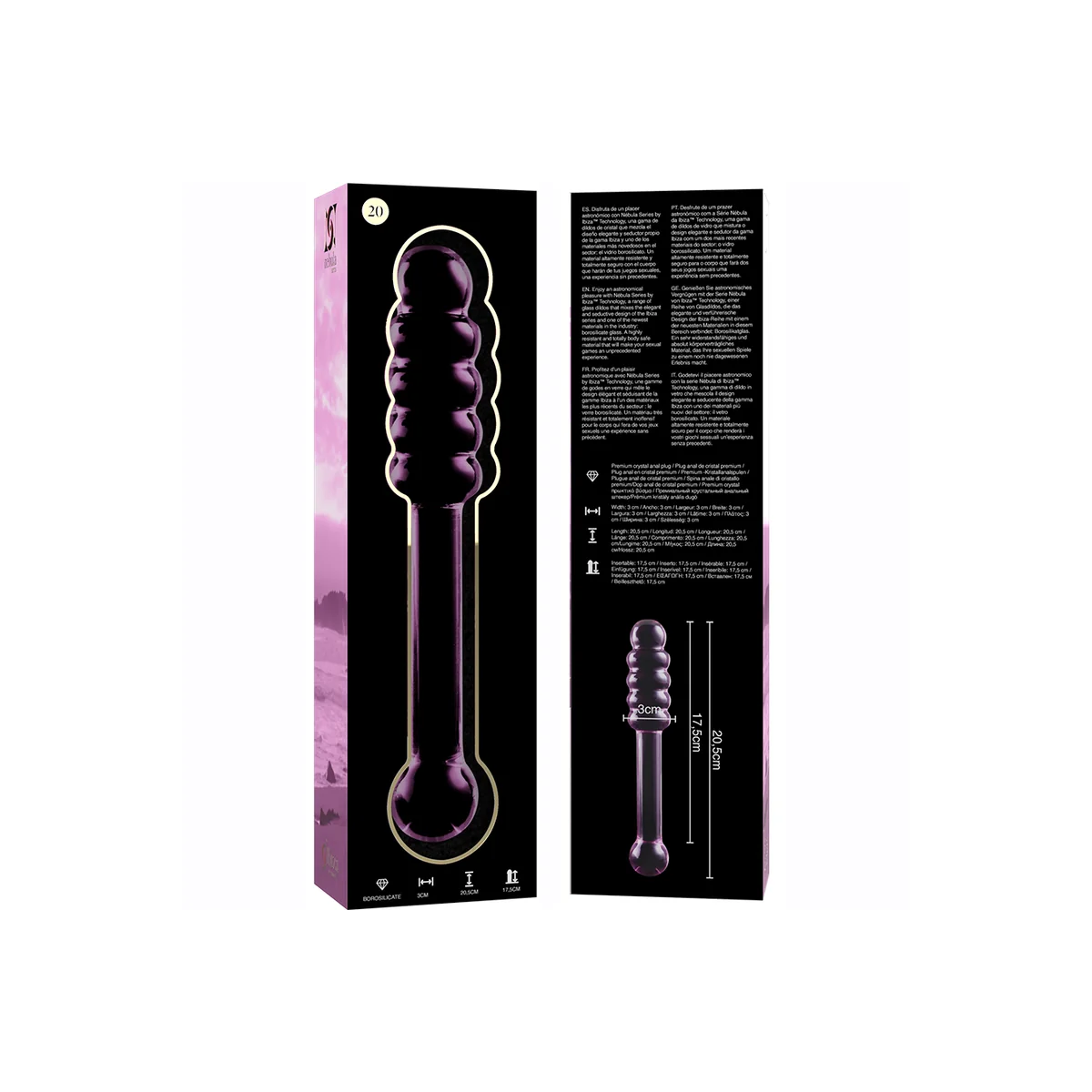 Modell 20 Dildo Borosilikatglas Rosa 20.5 cm -O- 3 cm von Nebula Series By Ibiza kaufen | Fesselliebe