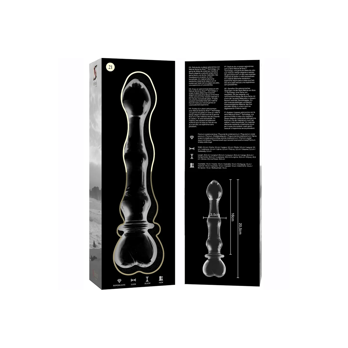 Modell 21 Dildo Borosilikatglas Klar 20.5 cm -O- 3.5 cm von Nebula Series By Ibiza kaufen | Fesselliebe