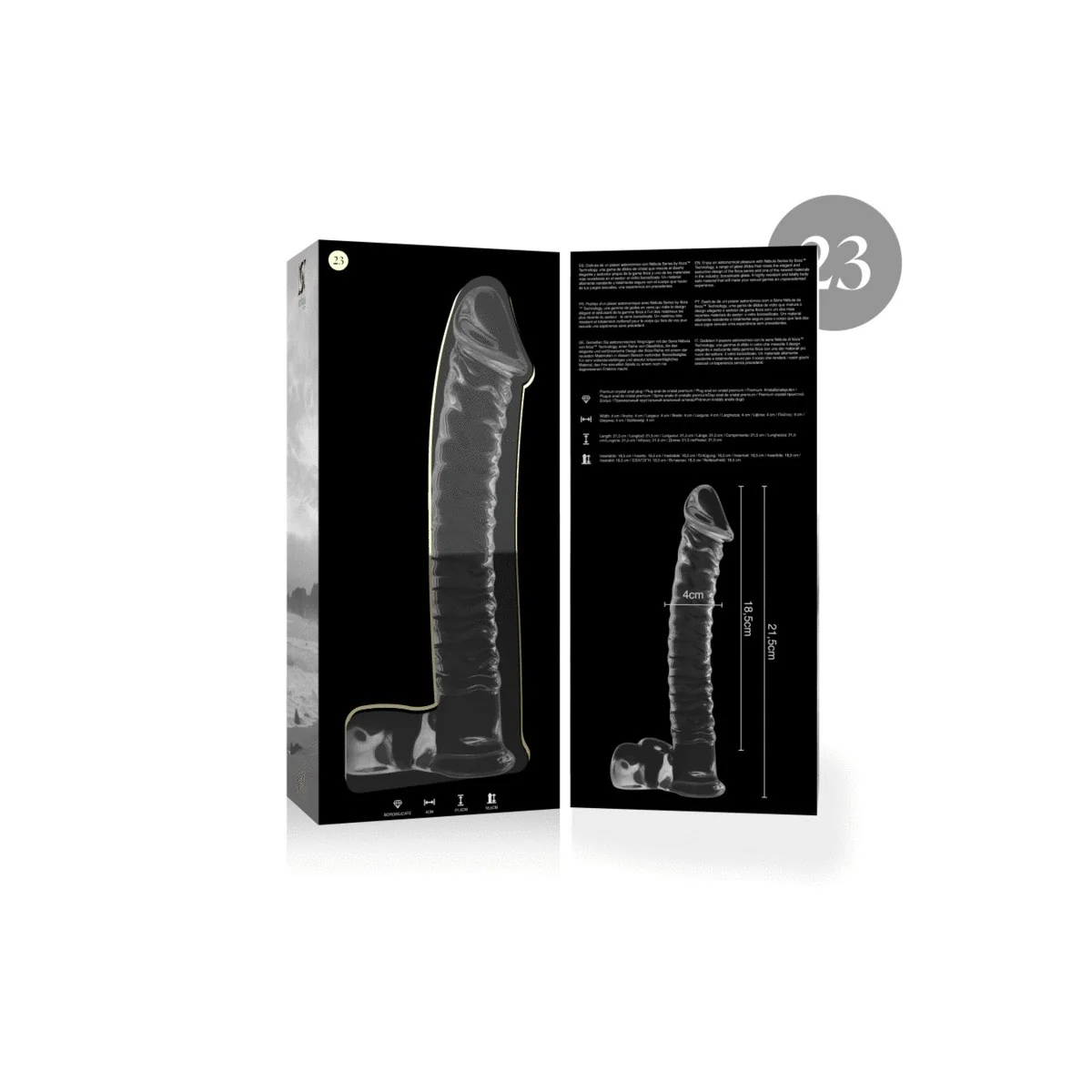 Modell 23 Dildo Borosilikatglas Klar 21.5 cm -O- 4 cm von Nebula Series By Ibiza kaufen | Fesselliebe
