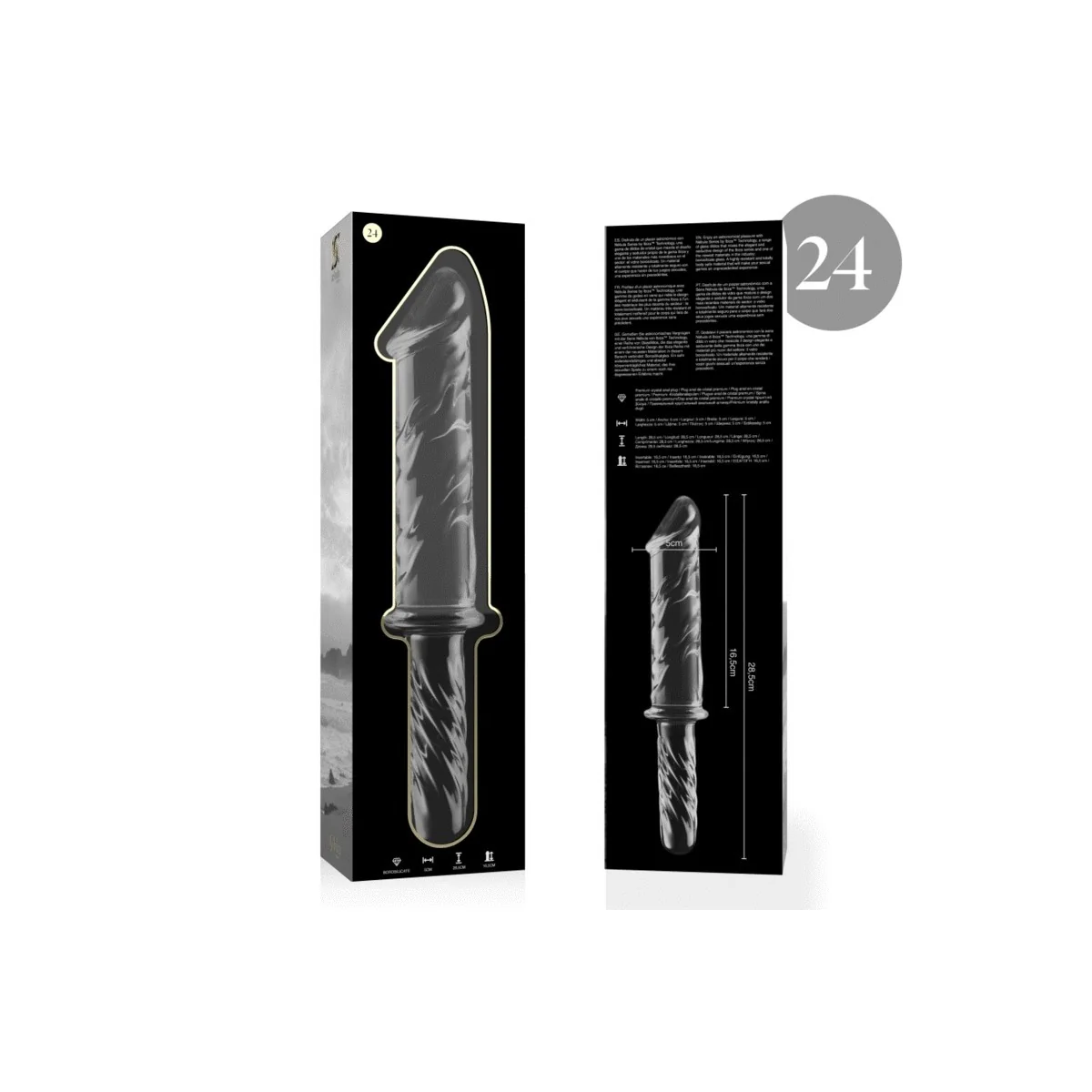 Modell 24 Dildo Borosilikatglas Klar 28.5 cm -O- 5 cm von Nebula Series By Ibiza kaufen | Fesselliebe