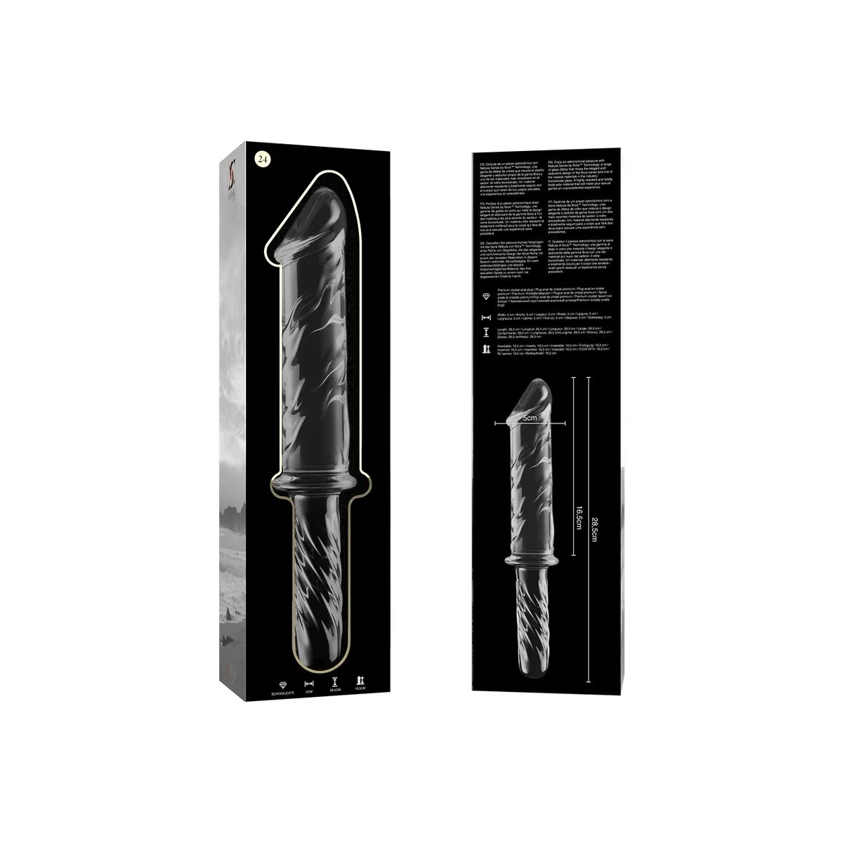 Modell 24 Dildo Borosilikatglas Klar 28.5 cm -O- 5 cm von Nebula Series By Ibiza kaufen | Fesselliebe