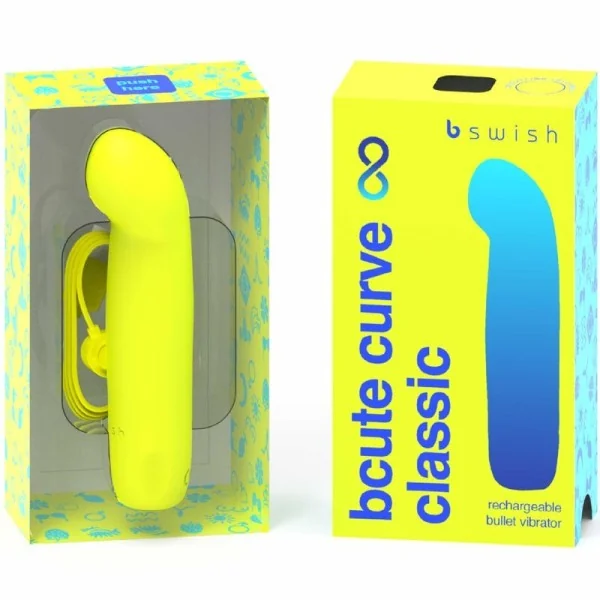 Bcute Curve Infinite Klassischer wiederaufladbarer Silikonvibrator Gelb von B Swish kaufen | Fesselliebe