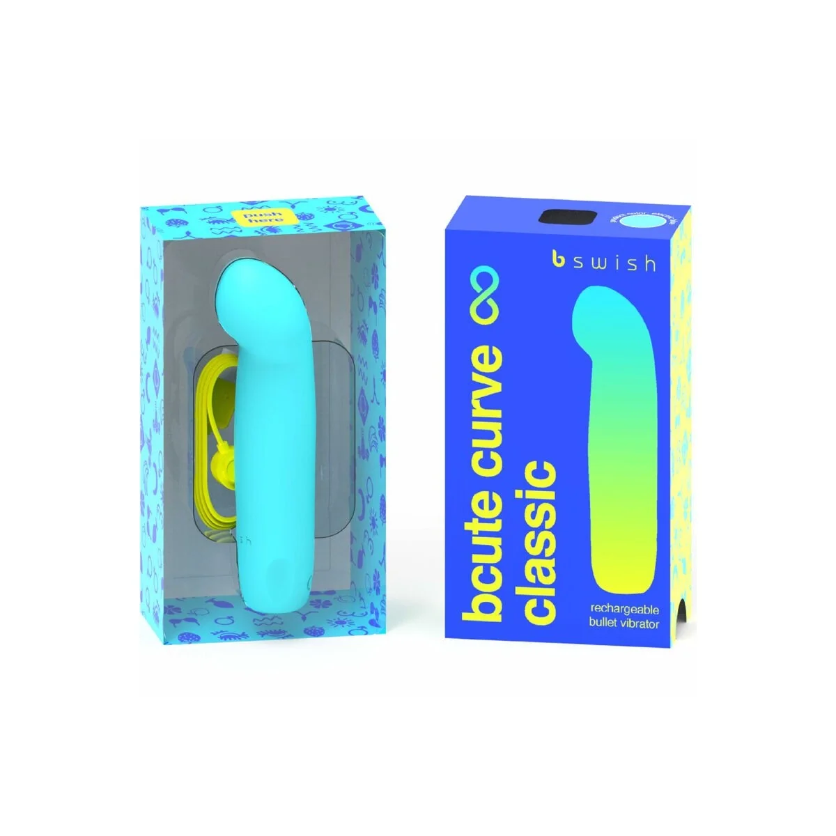 Bcute Curve Infinite Klassischer wiederaufladbarer Vibrator aus Blauem Silikon von B Swish kaufen | Fesselliebe