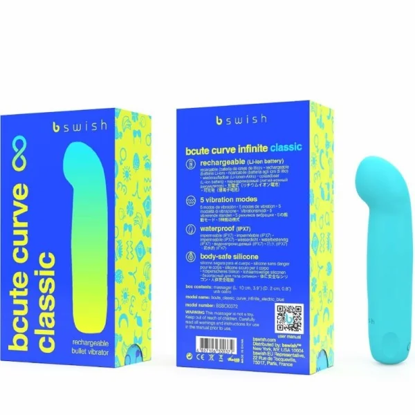 Bcute Curve Infinite Klassischer wiederaufladbarer Vibrator aus Blauem Silikon von B Swish kaufen | Fesselliebe