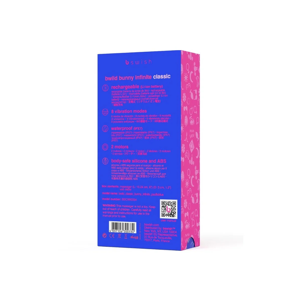 Bwild Bunny Infinite Klassischer wiederaufladbarer Vibrator aus Blauem Silikon von B Swish kaufen | Fesselliebe