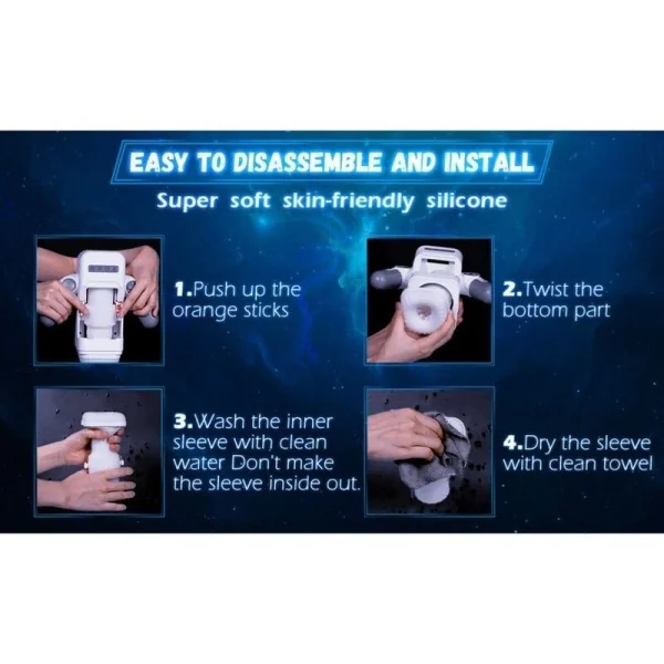 Stoßender Vibrations-Masturbator mit Heizfunktion und Mobiler Unterstützung - Schwarz von Baile For Him kaufen | Fesselliebe