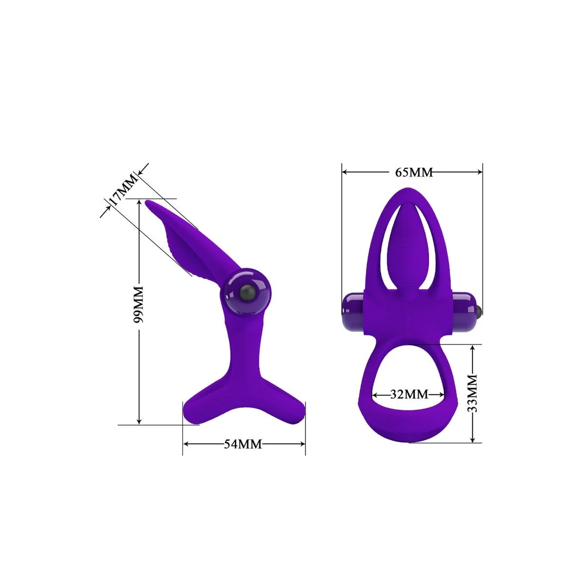 Vibratorring 10 Vibrationen Lila Silikon von Pretty Love Male kaufen | Fesselliebe