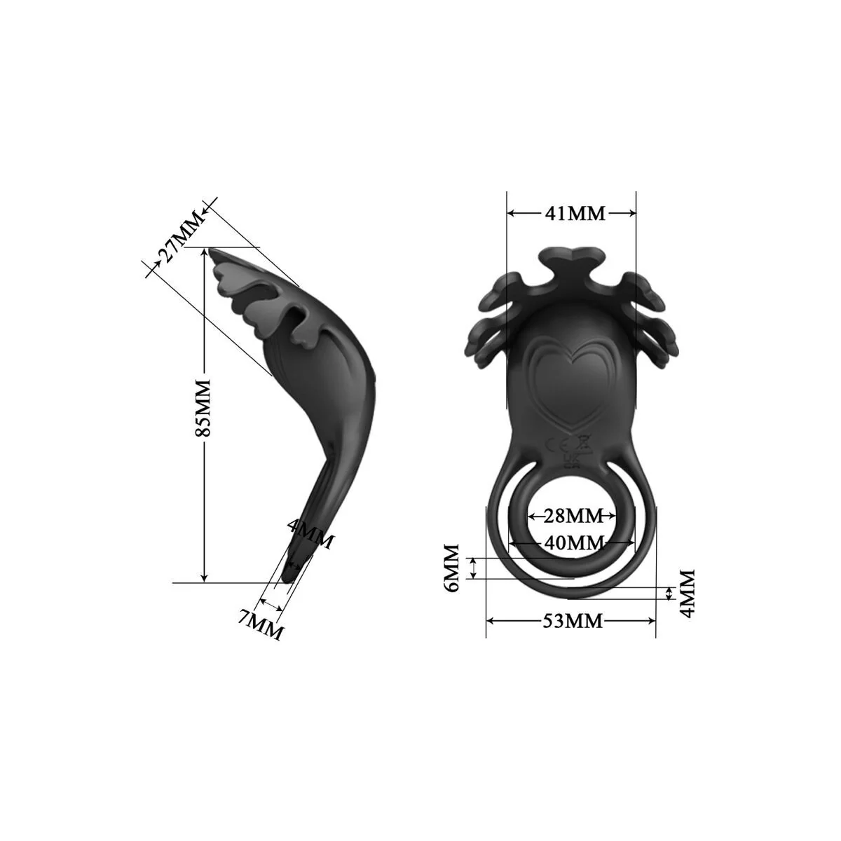 Ruben Vibratorring 7 Vibrationen Schwarzes Silikon von Pretty Love Male kaufen | Fesselliebe