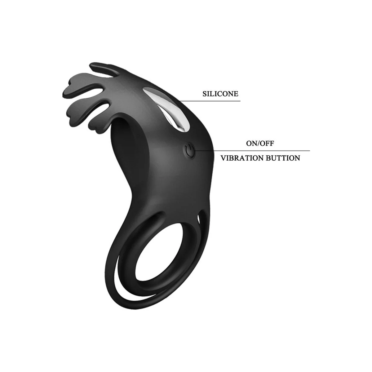 Ruben Vibratorring 7 Vibrationen Schwarzes Silikon von Pretty Love Male kaufen | Fesselliebe