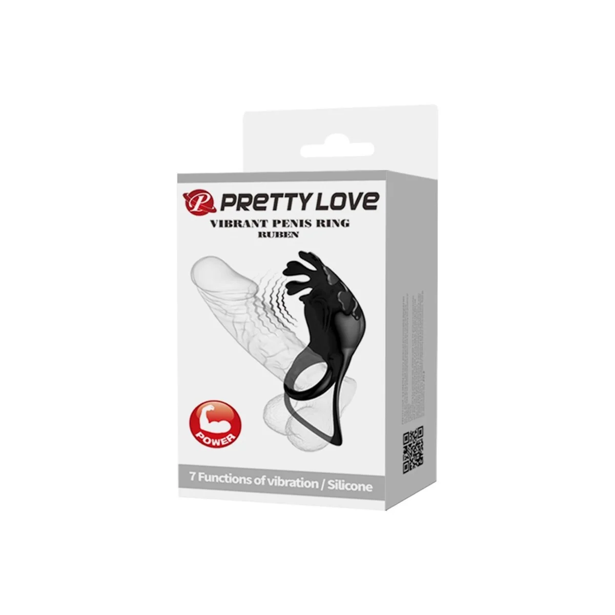 Ruben Vibratorring 7 Vibrationen Schwarzes Silikon von Pretty Love Male kaufen | Fesselliebe