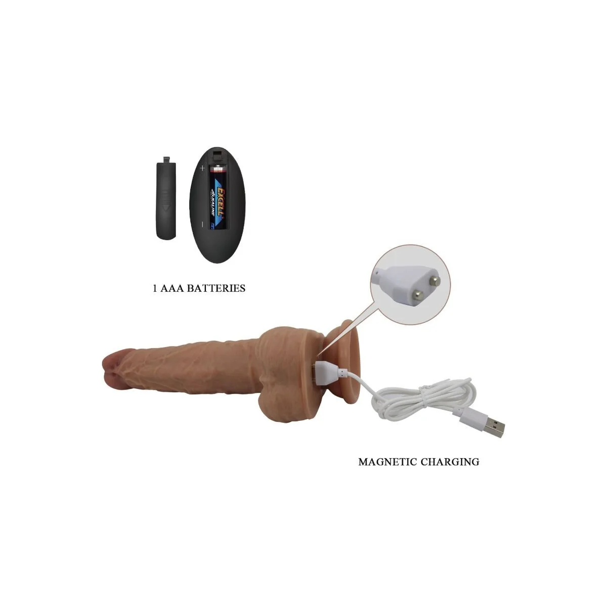 Jonathan Silikondildo 3 Vibrationen + 3 Einführmassnahmen mit Fernbedienung 21 cm von Pretty Love High Grade kaufen | Fesselliebe