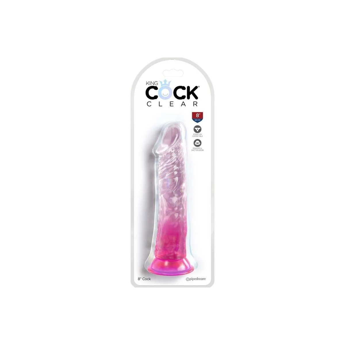 Clear realistischer Penis 19.7 cm Rosa von King Cock kaufen | Fesselliebe