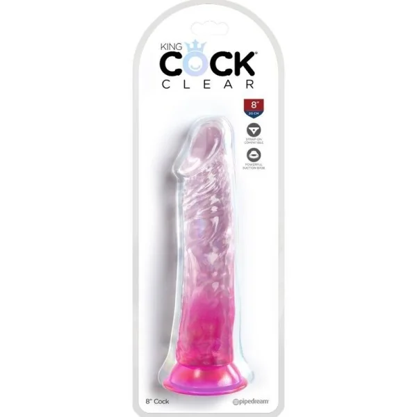 Clear realistischer Penis 19.7 cm Rosa von King Cock kaufen | Fesselliebe