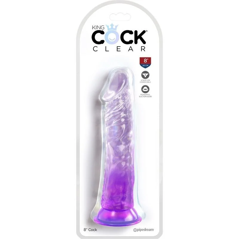 Clear realistischer Penis 19.7 cm Lila von King Cock kaufen | Fesselliebe 2