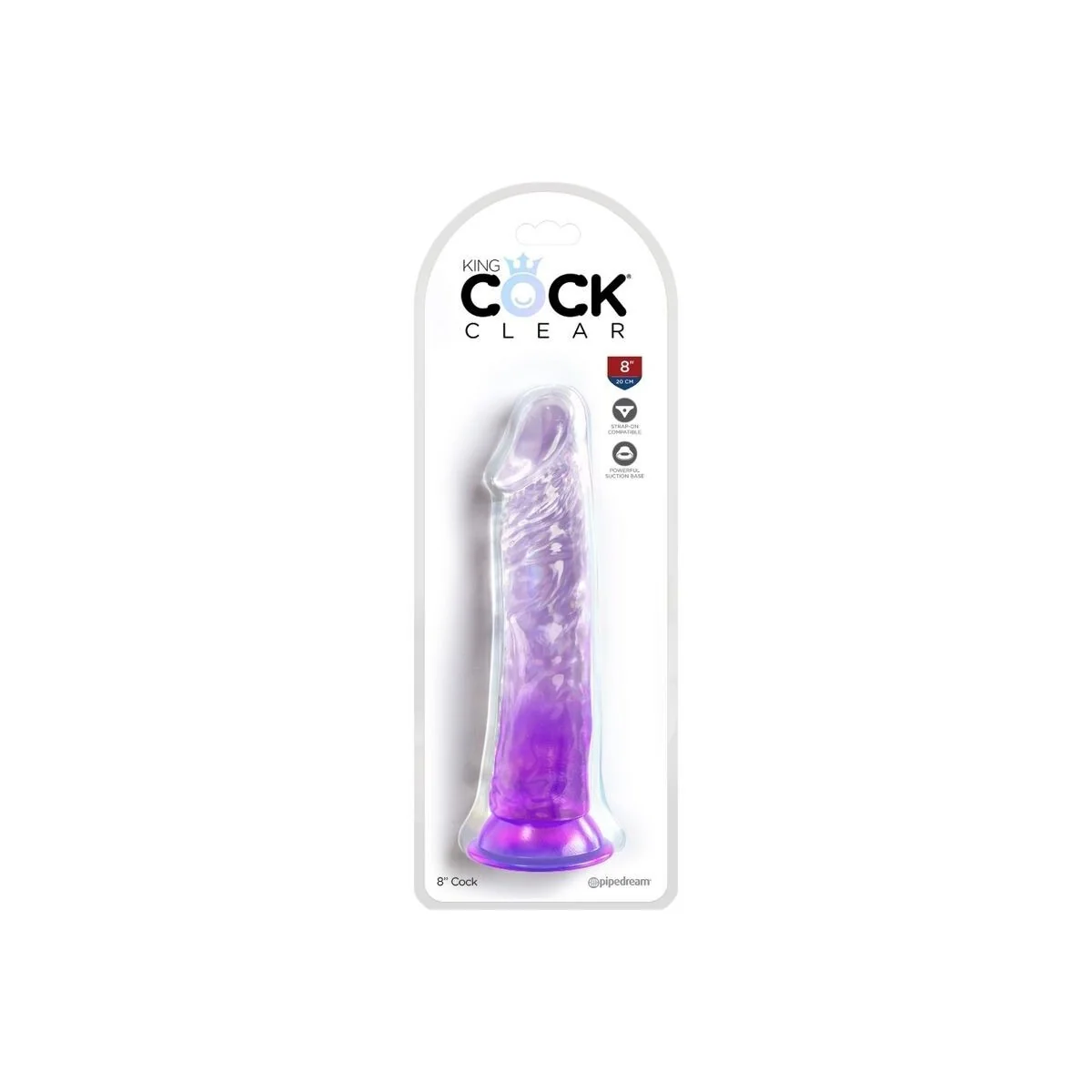 Clear realistischer Penis 19.7 cm Lila von King Cock kaufen | Fesselliebe