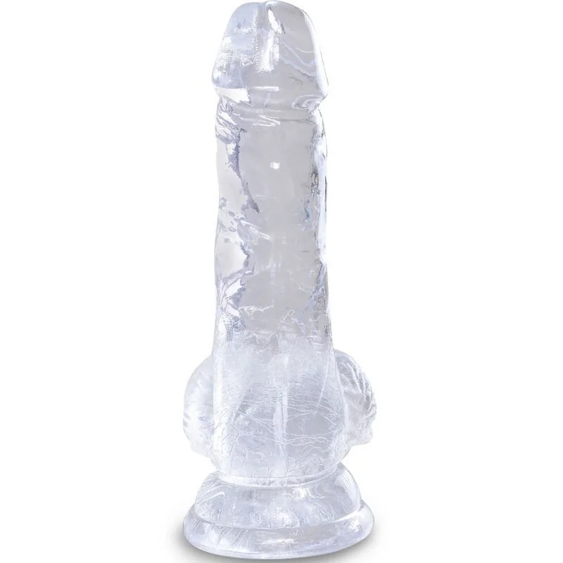 Clear realistischer Penis mit Hoden 10.1 cm Transparent von King Cock kaufen | Fesselliebe 2