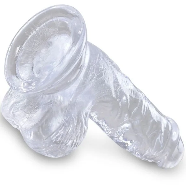 Clear realistischer Penis mit Hoden 10.1 cm Transparent von King Cock kaufen | Fesselliebe