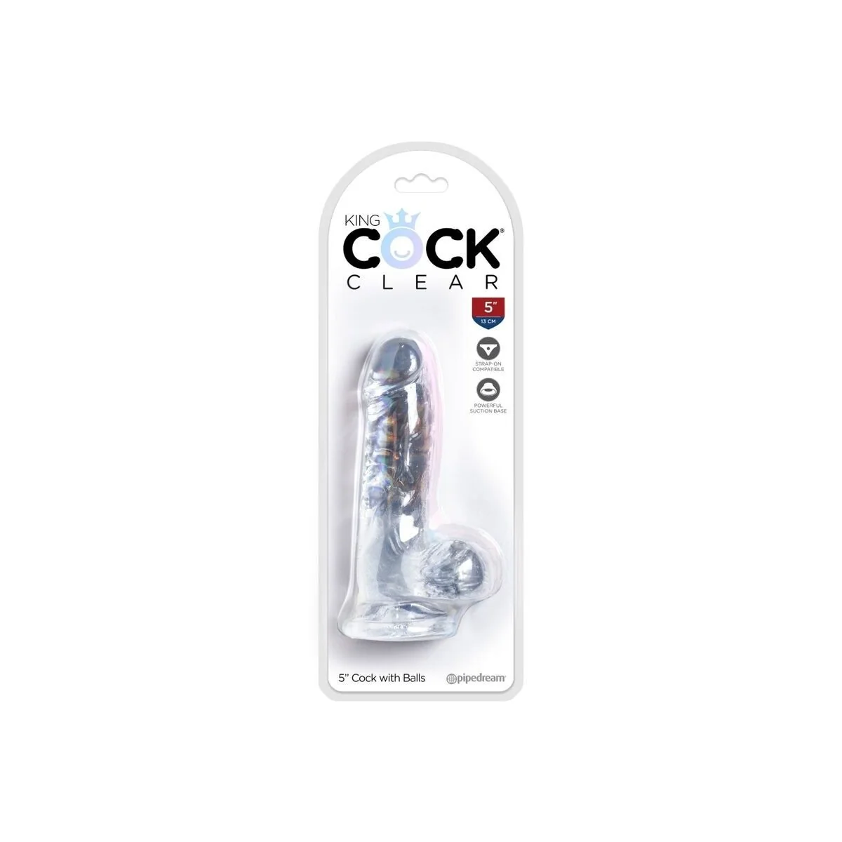 Clear realistischer Penis mit Hoden 10.1 cm Transparent von King Cock kaufen | Fesselliebe