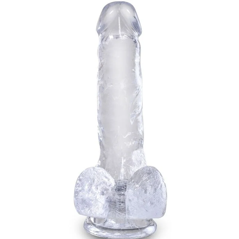 Clear realistischer Penis mit Hoden 13.5 cm Transparent von King Cock kaufen | Fesselliebe 2