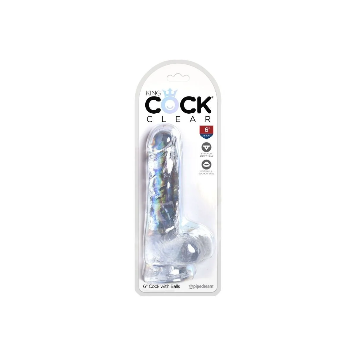 Clear realistischer Penis mit Hoden 13.5 cm Transparent von King Cock kaufen | Fesselliebe