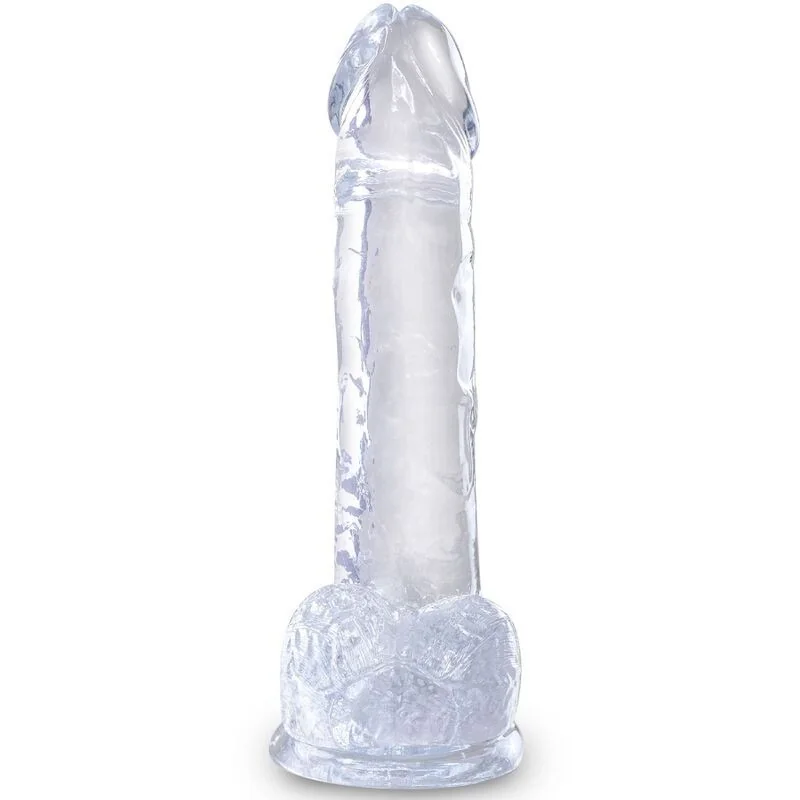 Clear realistischer Penis mit Hoden 15.2 cm Transparent von King Cock kaufen | Fesselliebe 2