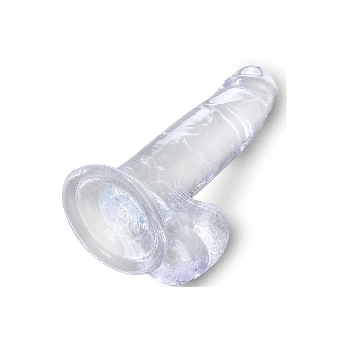 Clear realistischer Penis mit Hoden 15.2 cm Transparent von King Cock kaufen | Fesselliebe