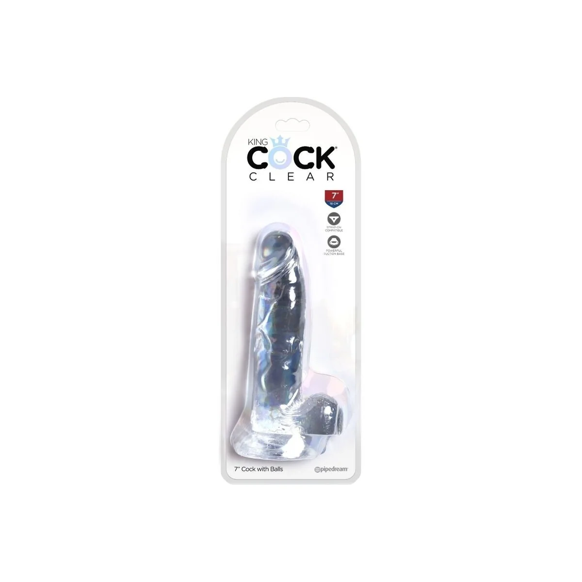 Clear realistischer Penis mit Hoden 15.2 cm Transparent von King Cock kaufen | Fesselliebe