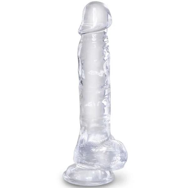 Clear realistischer Penis mit Hoden 16.5 cm Transparent von King Cock kaufen | Fesselliebe
