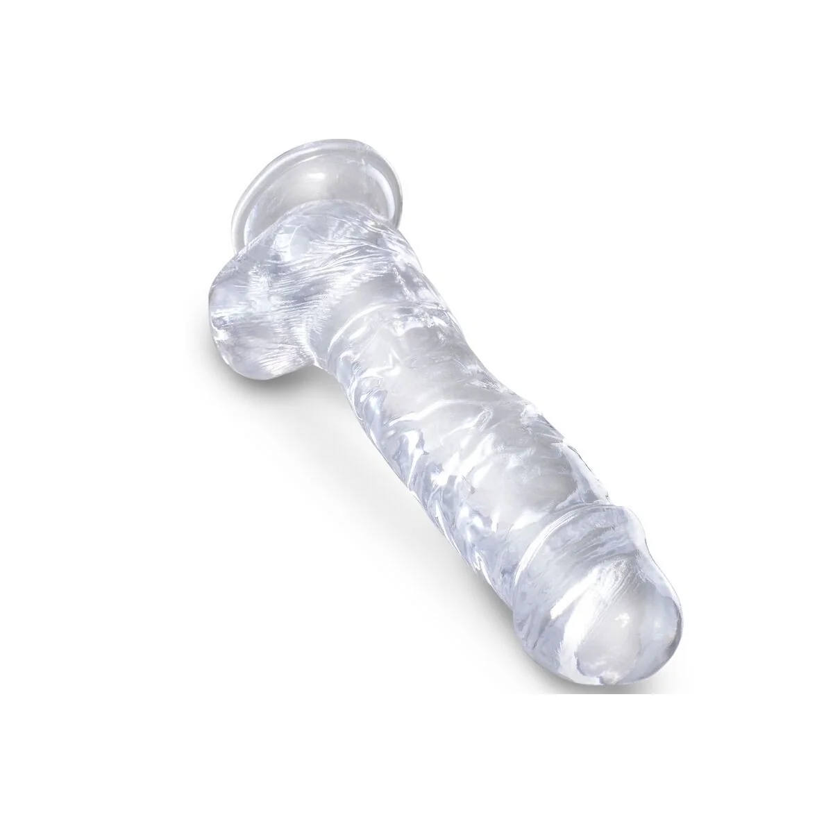 Clear realistischer Penis mit Hoden 16.5 cm Transparent von King Cock kaufen | Fesselliebe