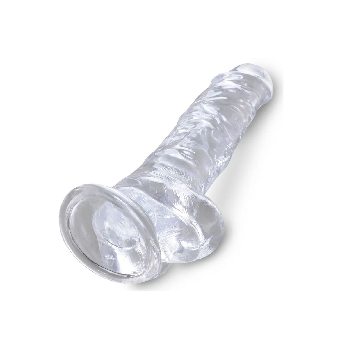 Clear realistischer Penis mit Hoden 16.5 cm Transparent von King Cock kaufen | Fesselliebe