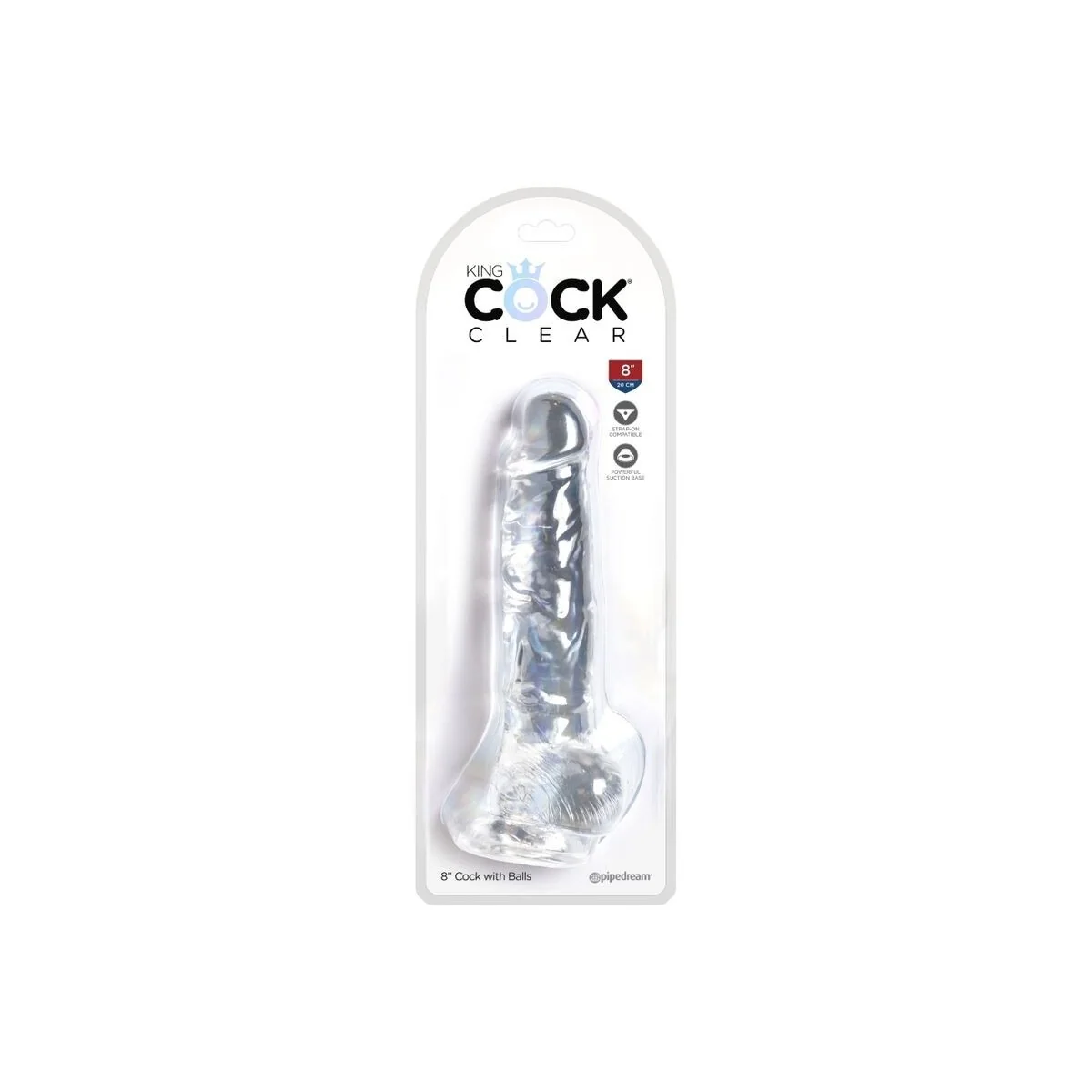 Clear realistischer Penis mit Hoden 16.5 cm Transparent von King Cock kaufen | Fesselliebe