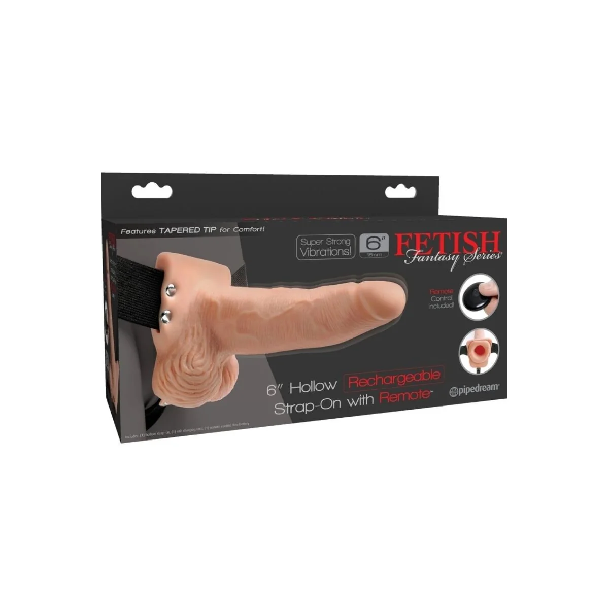 Gurt mit Fernbedienung, Penis mit wiederaufladbaren Hoden und Vibrator 15 cm von Fetish Fantasy Series kaufen | Fesselliebe