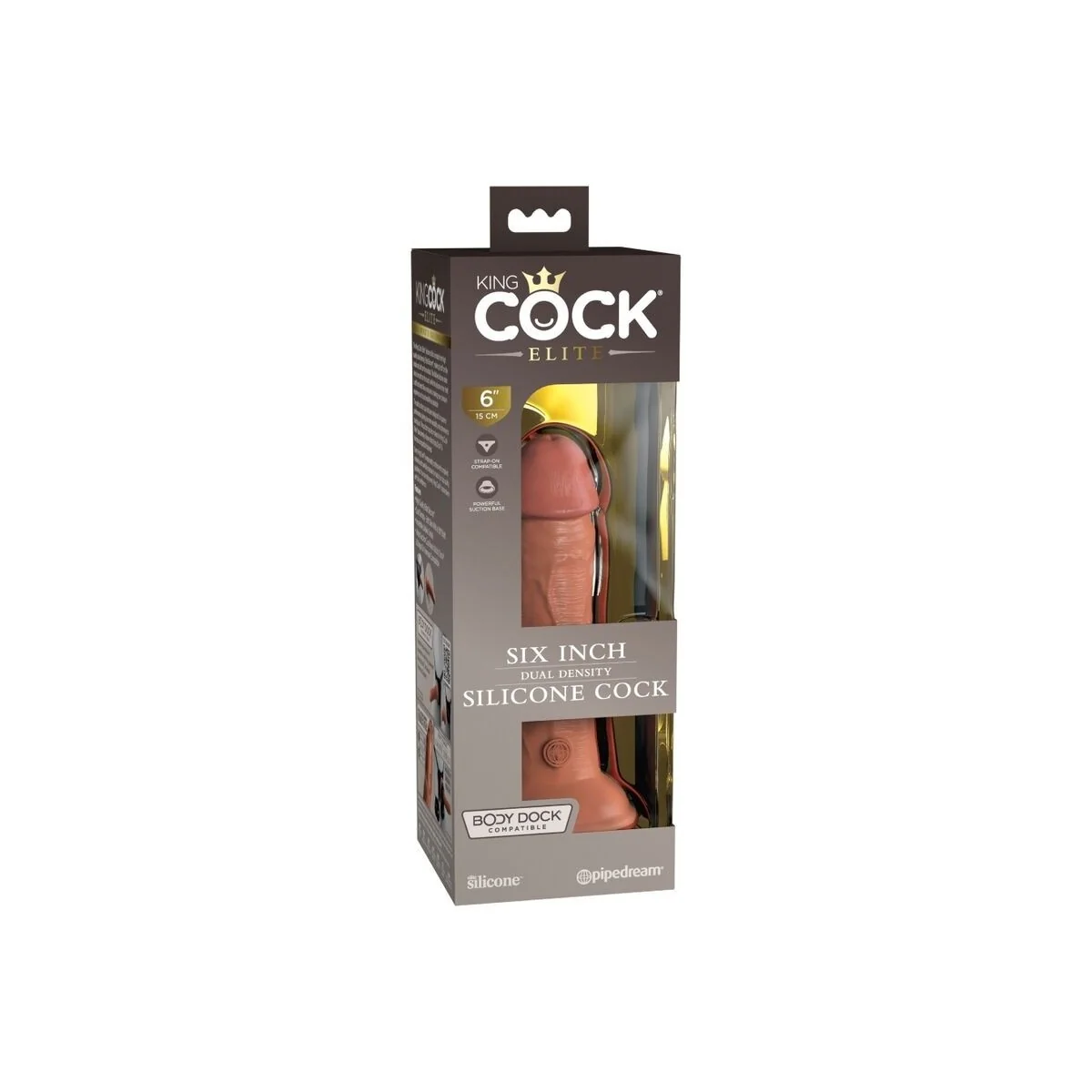 Elite realistischer Silikondildo 15.2 cm Karamell von King Cock kaufen | Fesselliebe