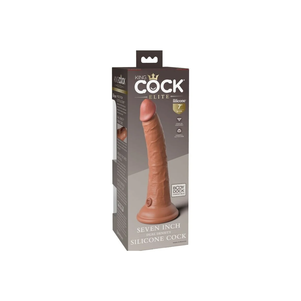 Elite realistischer Silikondildo 17.8 cm Karamell von King Cock kaufen | Fesselliebe
