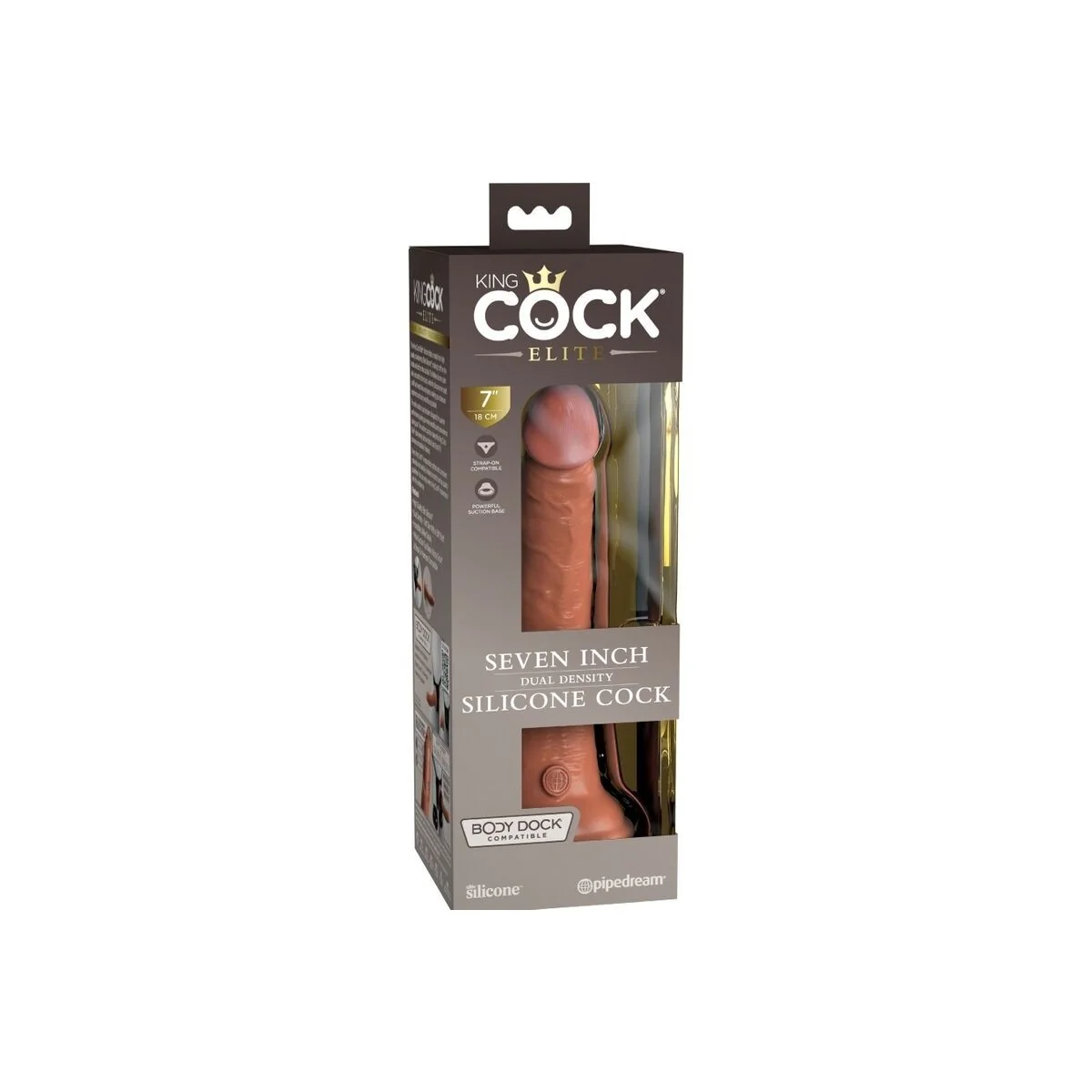 Elite realistischer Silikondildo 17.8 cm Karamell von King Cock kaufen | Fesselliebe