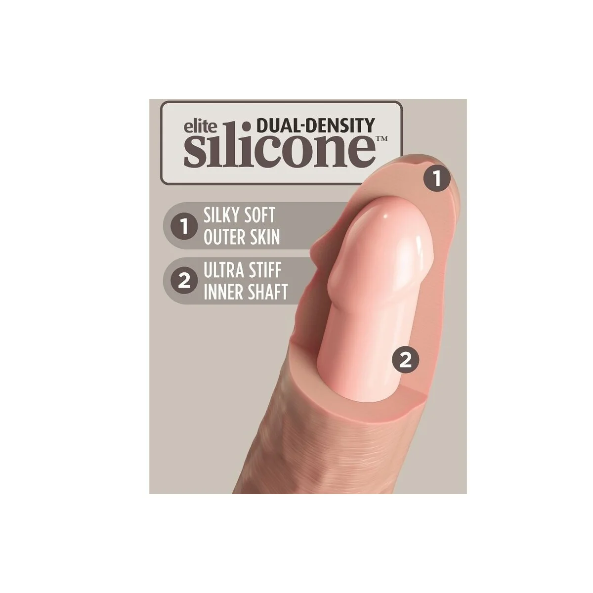 Elite realistischer Silikondildo 23 cm von King Cock kaufen | Fesselliebe