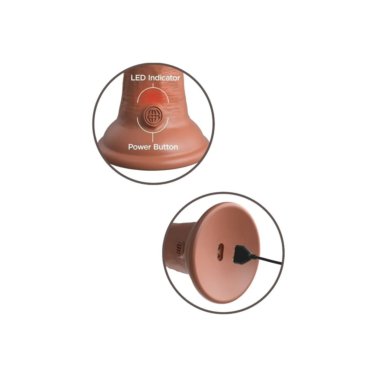 Elite realistischer Dildo mit Vibration und Silikon 20.3 cm Karamell von King Cock kaufen | Fesselliebe