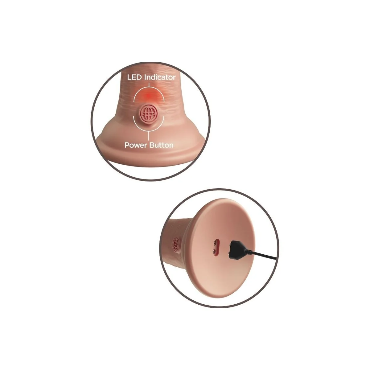 Elite realistischer Dildo mit Vibration und Silikon 20.3 cm von King Cock kaufen | Fesselliebe